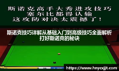 斯诺克技巧详解从基础入门到高级技巧全面解析打好斯诺克的秘诀